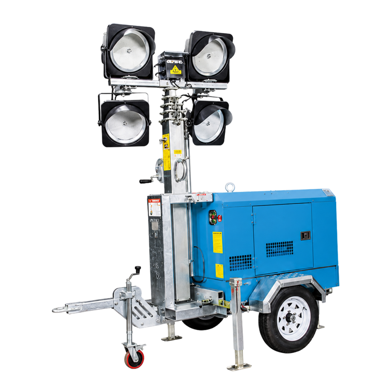 MCWEL MLT8S Mobile Light Tower mobile light tower for rent on Malaysian construction sites